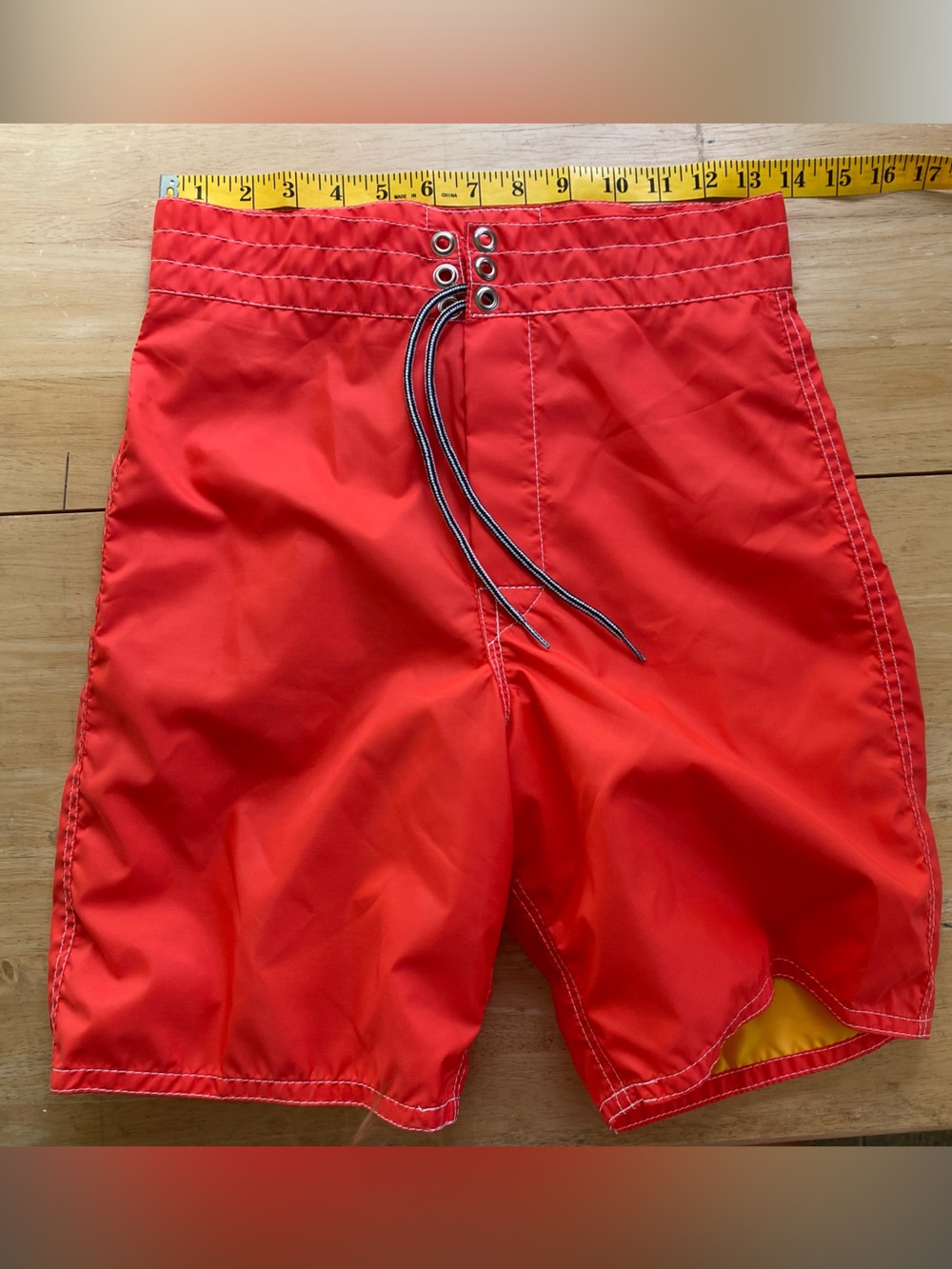 Birdies Red Men’s Swim  with Yellow Lining